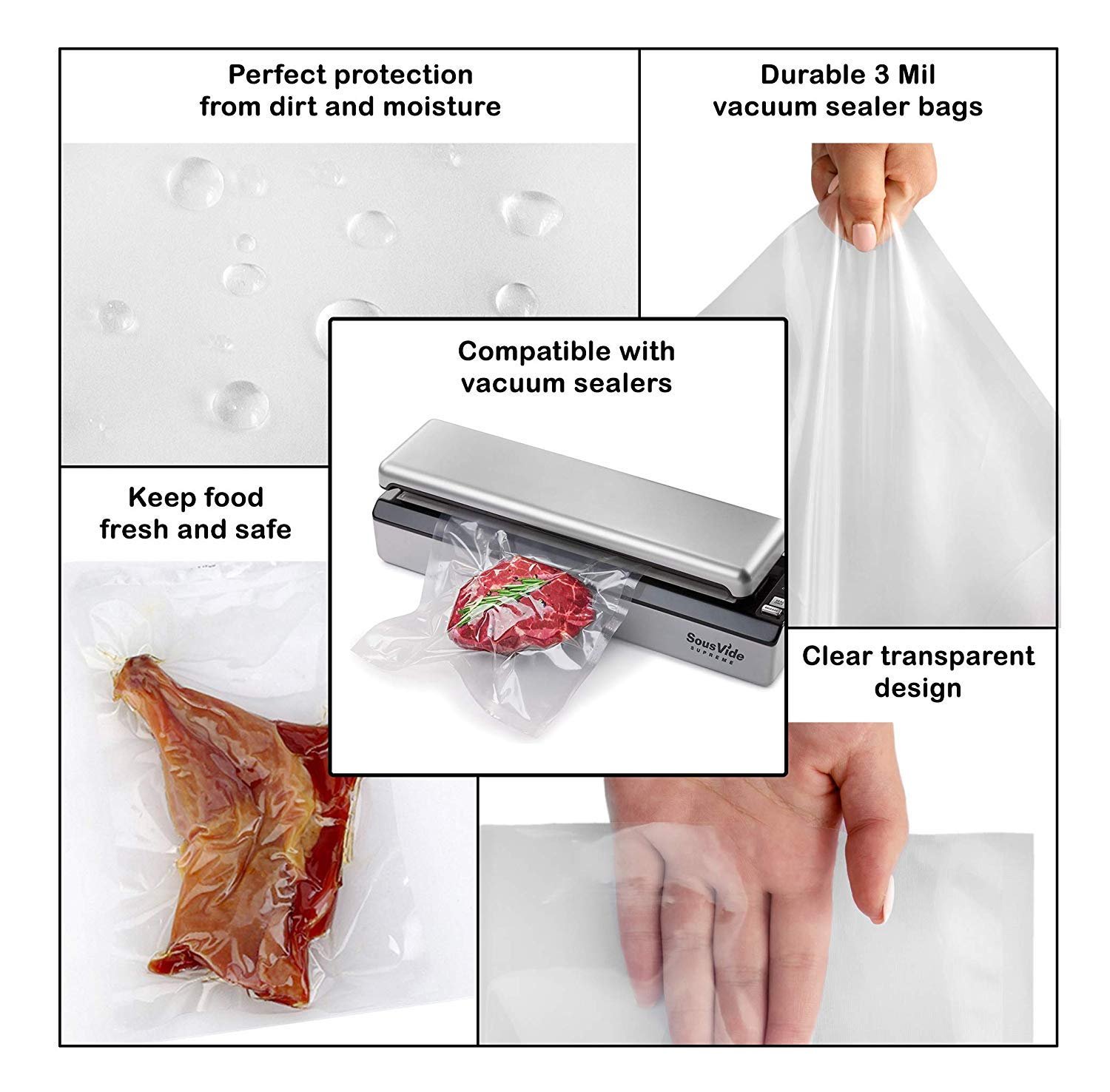 Premium Food Vacuum Sealer Bags | BPA-Free, Heavy Duty, Commercial Grade