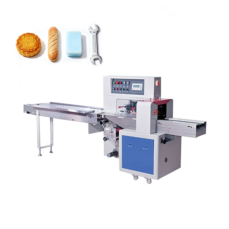 High Speed Automatic Horizontal Wrapping Flowing Pack Soft and Hard Candy Biscuit Cookie Pillow Packaging Wrapping Machine