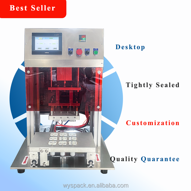 Small Businesses Fast Food Tray Sealing Machine for Square Plastic and Aluminum Containers Gas Nitrogen Flushing Sealer