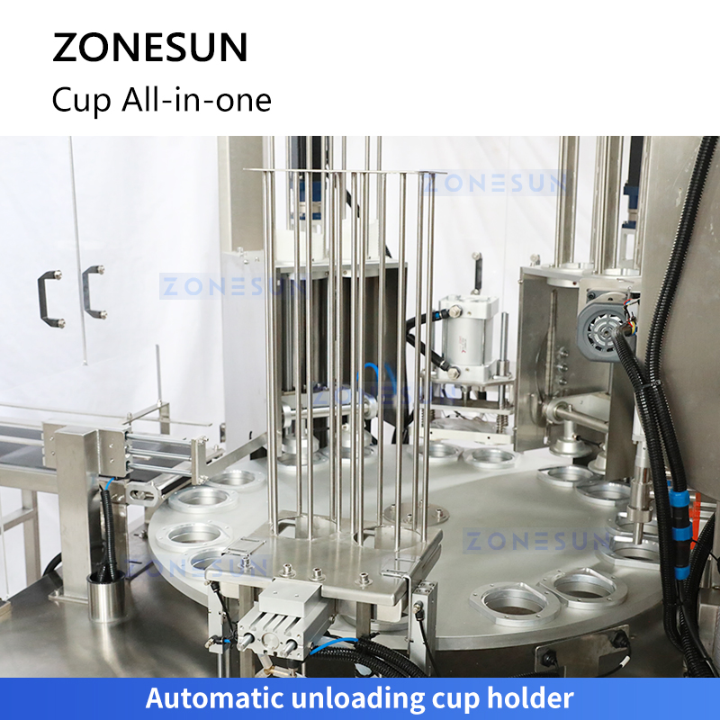 Zonesun Zs-Afs02 Automatic Rotary Paste Liquid Plastic Cup Filling Sealing Machine for Yogurt Sauce Jelly Cream Paste