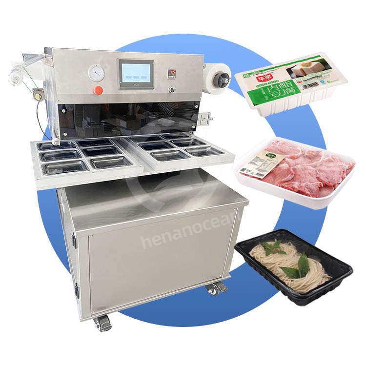 OCEAN Tray Seal Nitrogen Gas Flush Injection Vacuum Sealer Food Fruit Pack Map Modified Atmosphere Package Machine