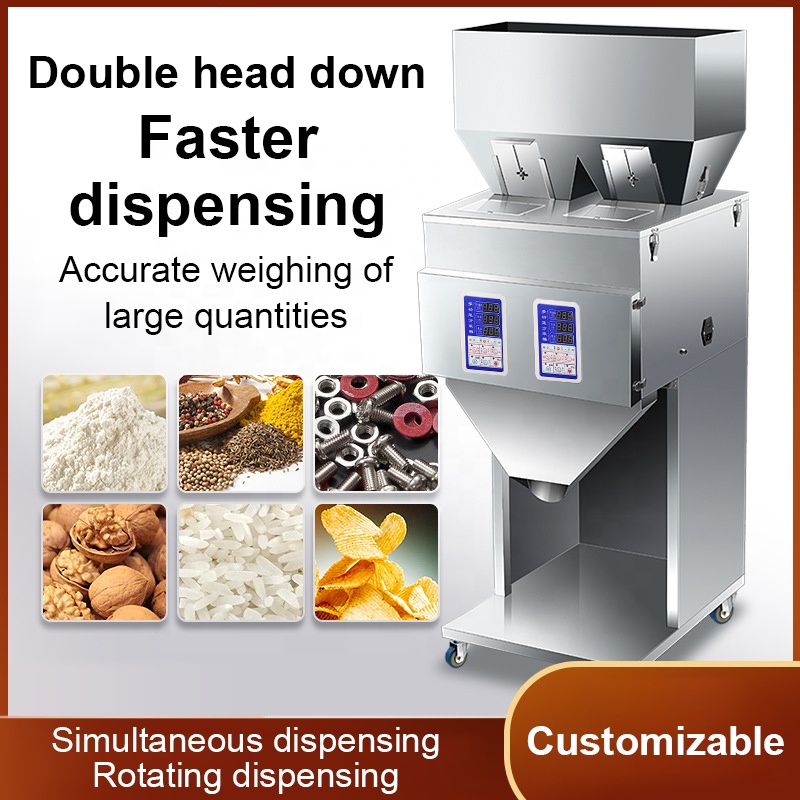 Wholesale Customizable Automatic Beans Rice Grains Powder Flour Coffee Tea Granule Seed Sachet Bag Double-headed Filling Machine