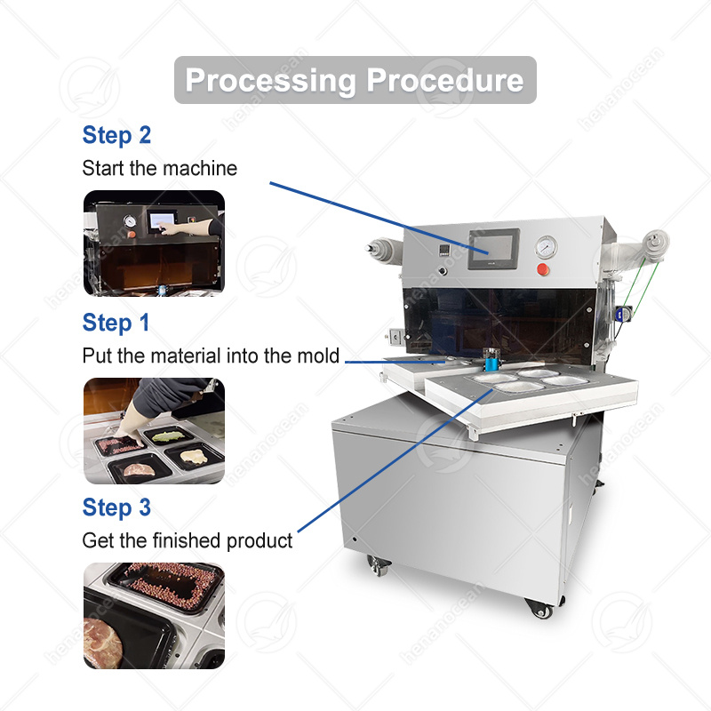 OCEAN Semi Automatic Food Skin Tray Package Seal Chocolate Vacuum Pack Machine With Modified Atmosphere