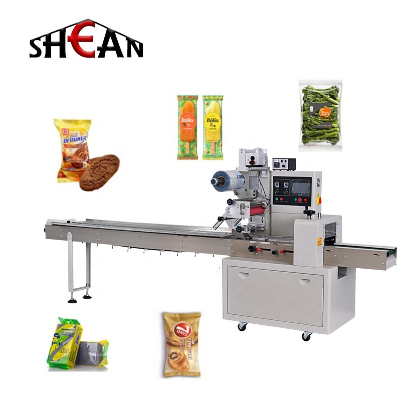 High Quality Automatic Horizontal Fruit Candy Cookie Instant Noodles Biscuit Bread Flow Pillow Wrapping Filling Packing Machine