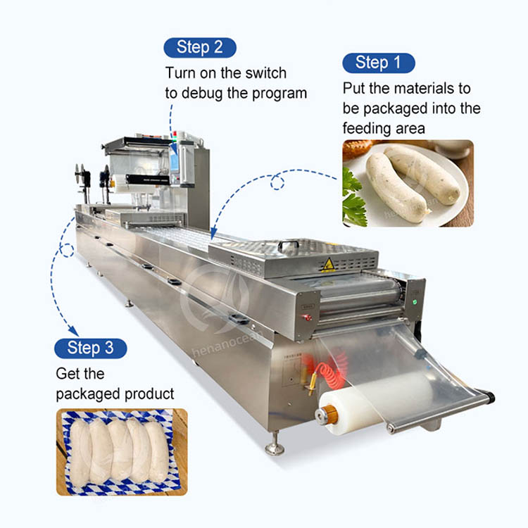 OCEAN Automatic Pump Sausage Date Seal Jerky Beef Food Thermoformer Pack Form Machine Thermoform Vacuum Package Machine