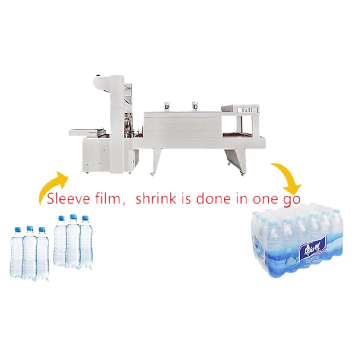 Automatic Mineral Water Sleeve Sealer Plastic PE/PVC Film Heat Tape Shrink Wrapping Machine For Pack Bottles/Boxes Machine