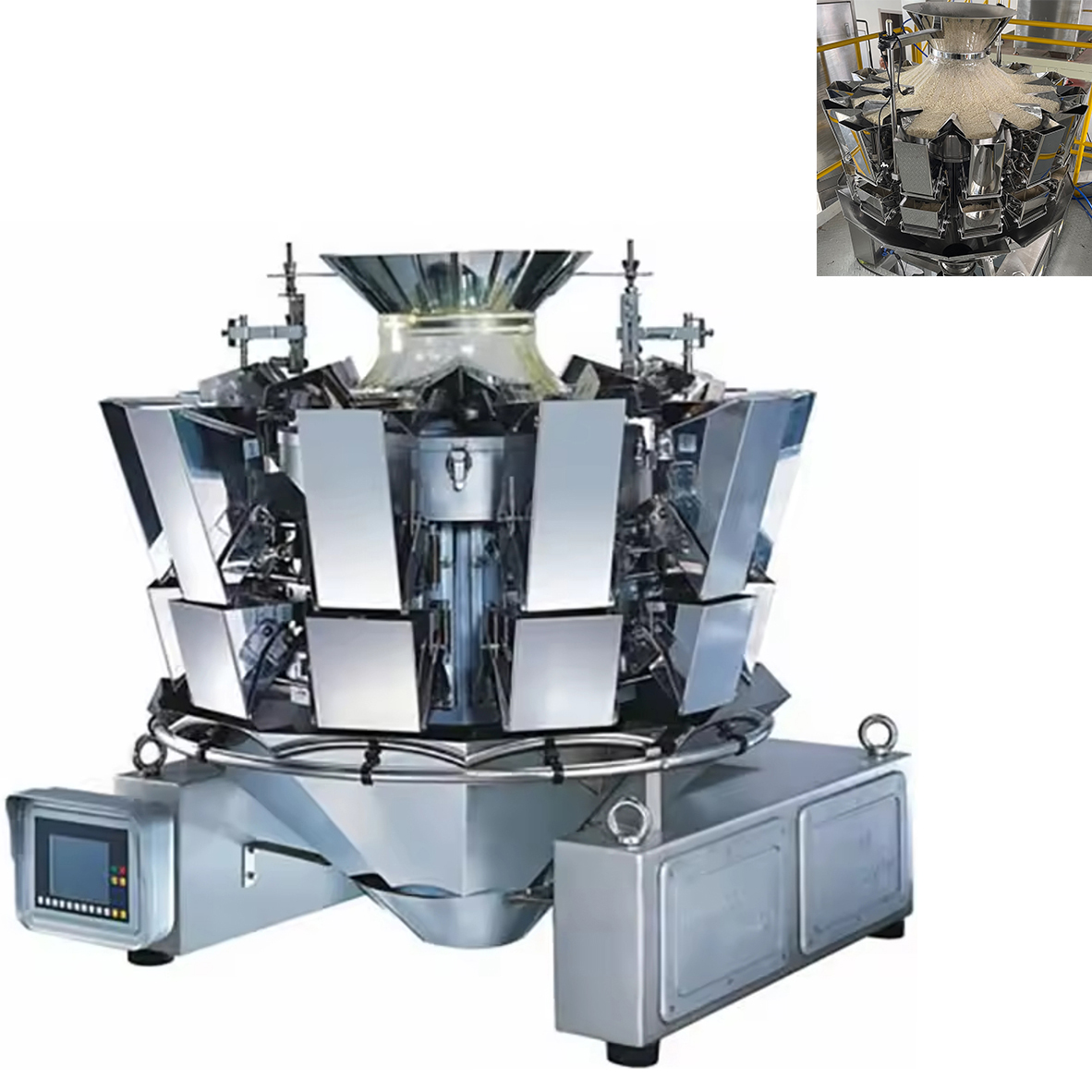 Multihead Weigher Combination Scale With Packaging Machine Nuts Chips Feed Granule Bag Packing Machine