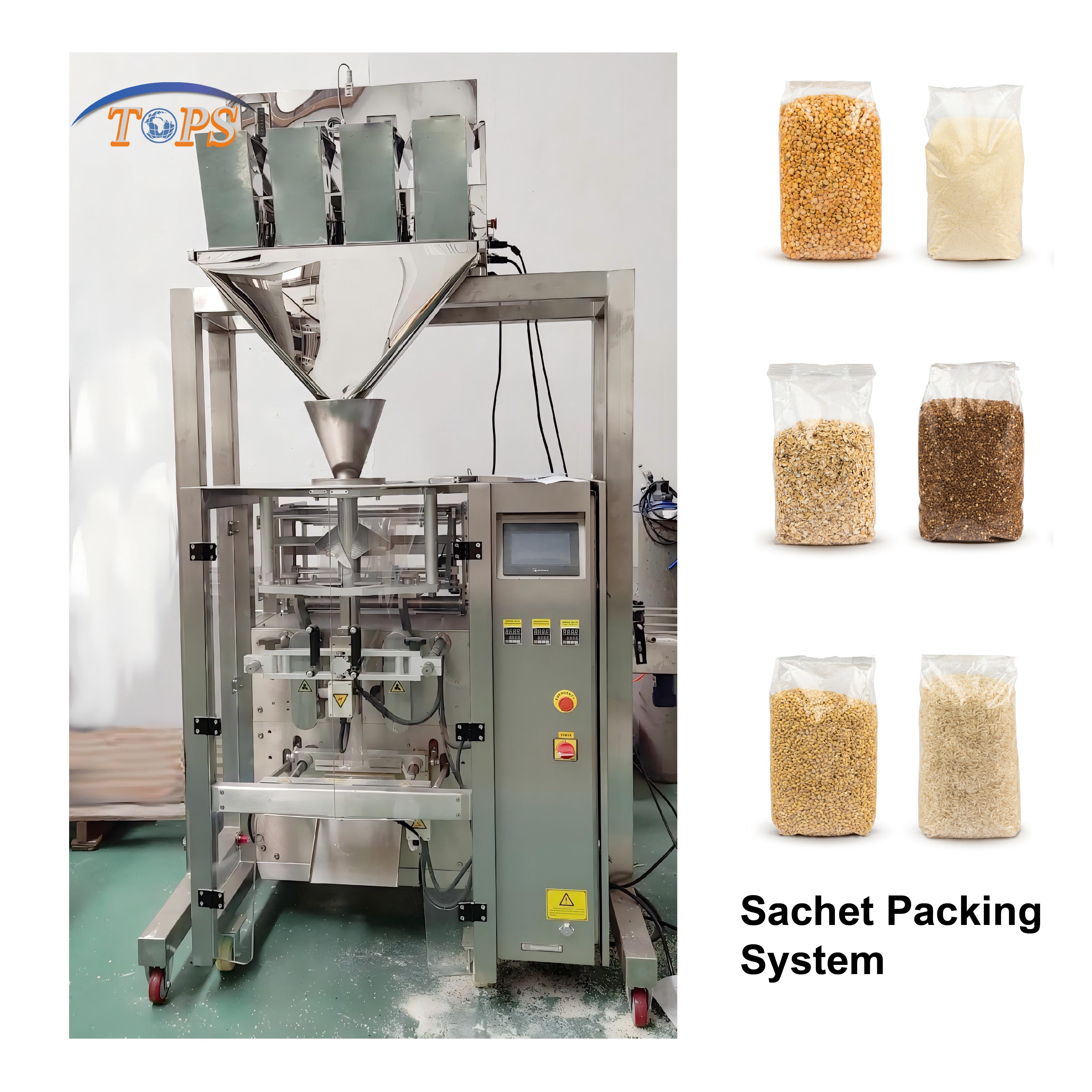 Durable 4 Head Multi Head Linear Machine Weigh Machine Weigh Scale Conveyor Sweets Dates Bean Filling