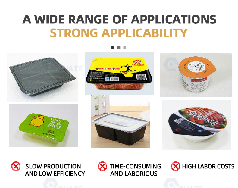 Pneumatic Tray Sealing Equipment With Temperature Display for Ready Meal Food Production