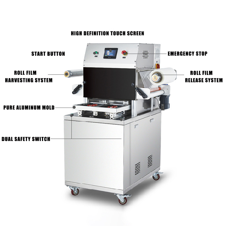 DQ320L-E Semi-Automatic Electric 380V Plastic Bags Heat Sealing Modified Atmosphere Packing Machine Easy Operate for Chemical