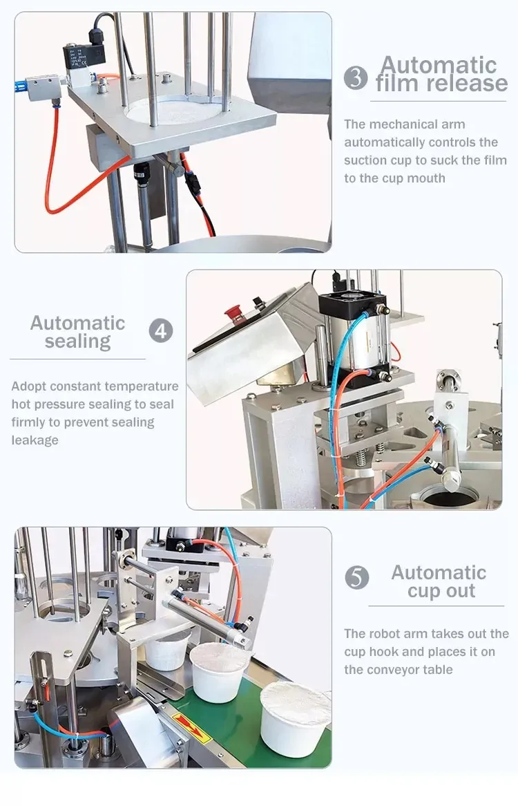 Automatic Rotary Cup Bottling Sealing Machine Details 5