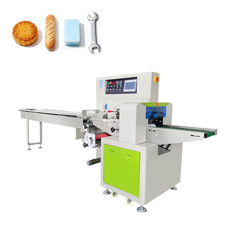 High Speed Automatic Horizontal Wrapping Flowing Pack Soft and Hard Candy Biscuit Cookie Pillow Packaging Wrapping Machine