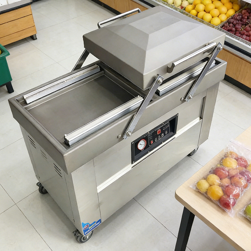 400P Store High-Efficiency Dual Chamber Vacuum Packing Machine, Commercial Fresh Food Sealer, Simple Operation