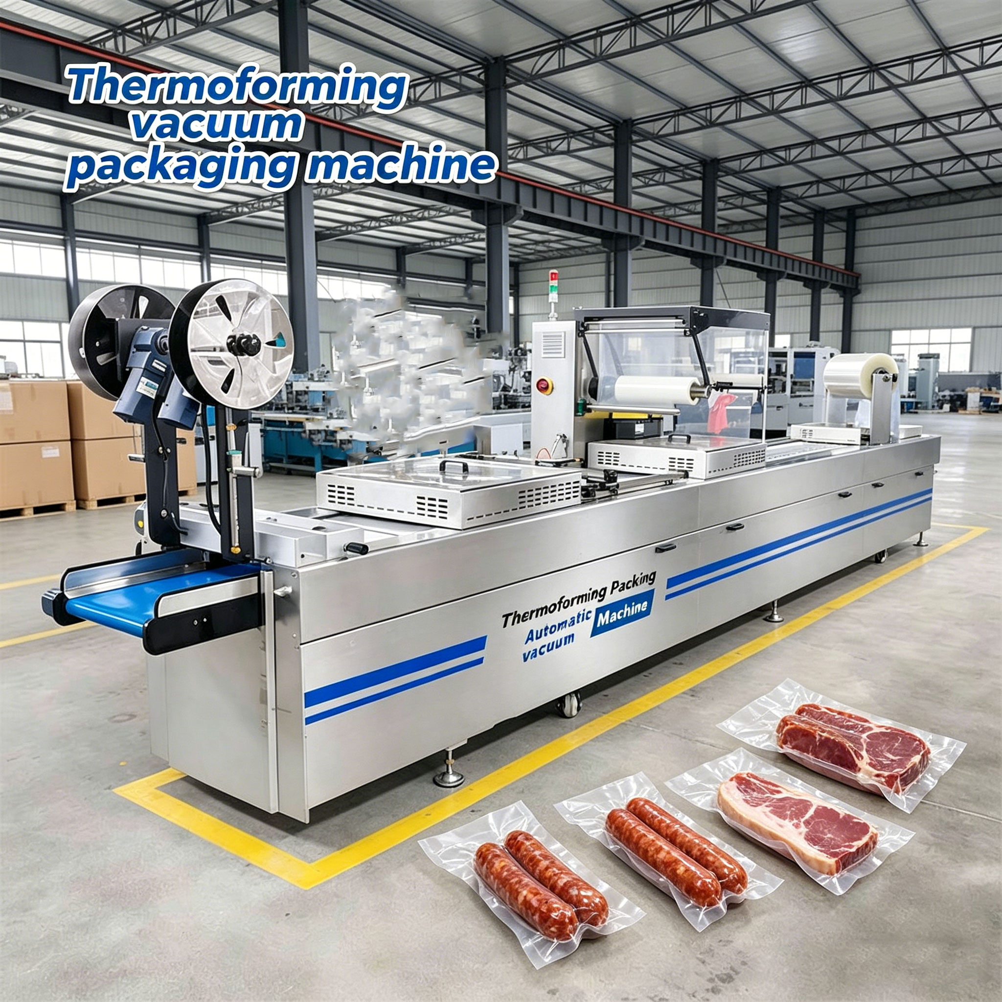 Thermoforming Vacuum Packaging Machine Sausage Vacuum Packing Machine Meat Cheese Seafood Industrial Packing