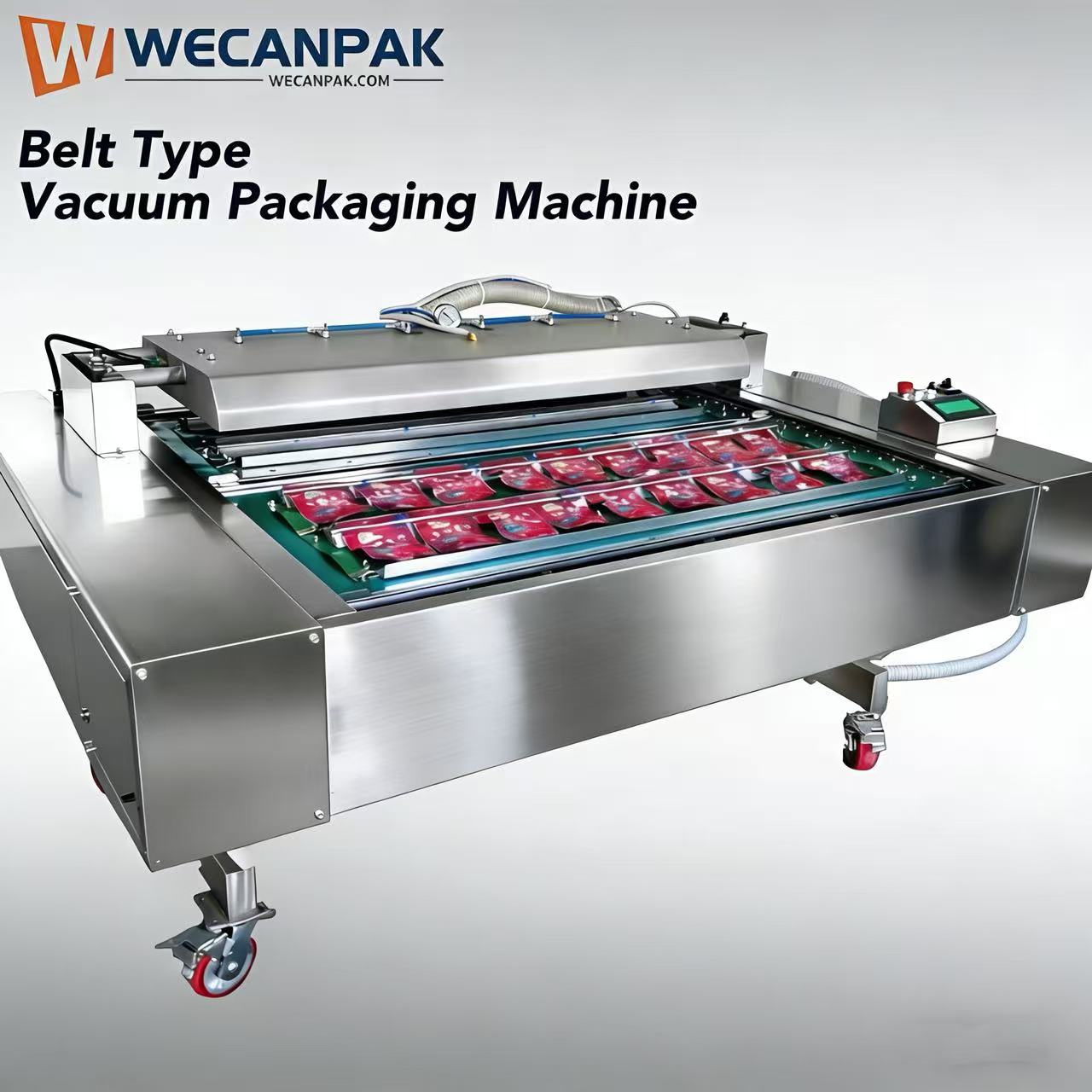 New Semi-Automatic Electric Belt Type Vacuum Packing Machine for Food &amp; Beverage Packaging with Long Service Life