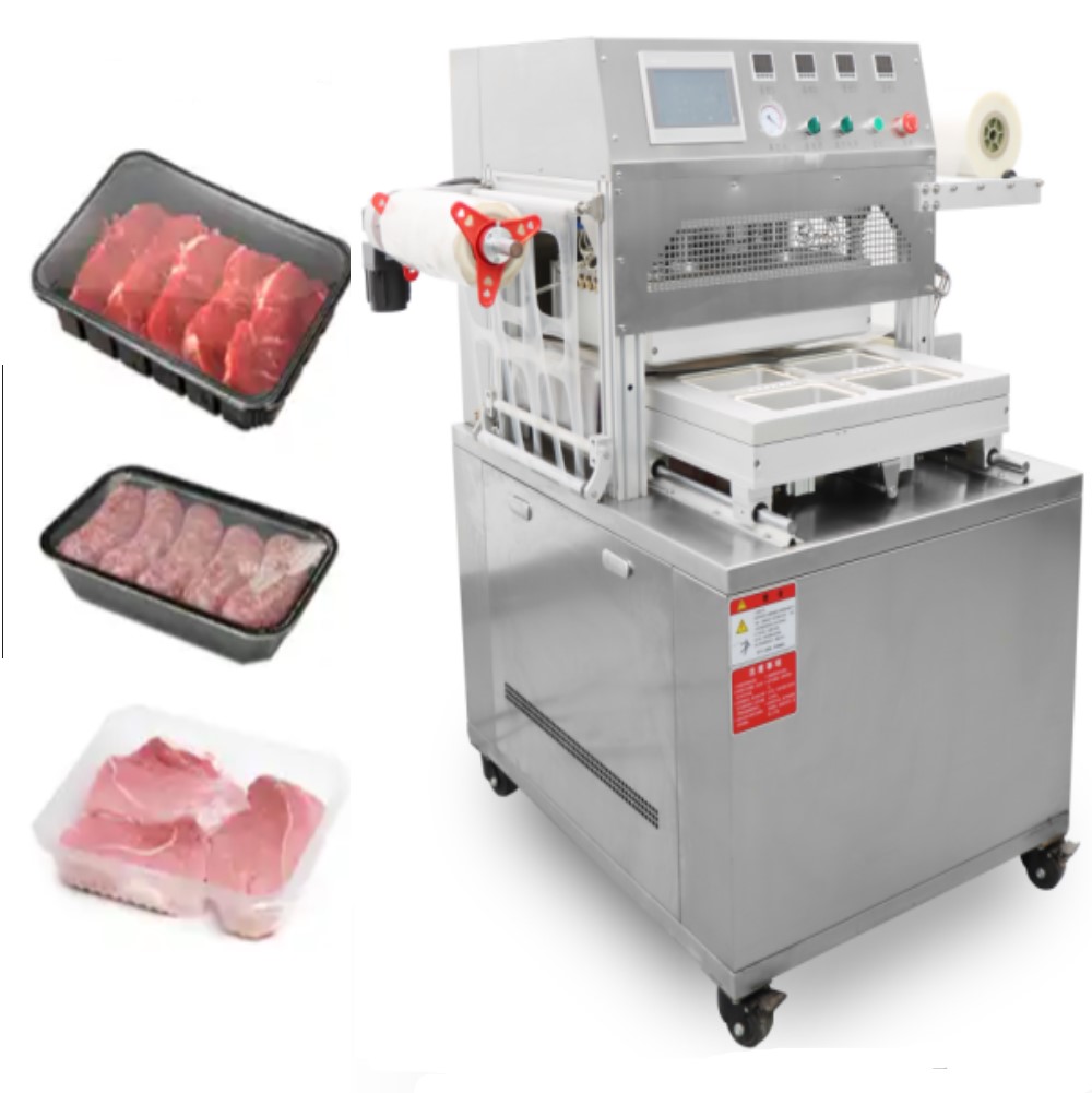 260 Modified Atmosphere Vacuum Tray Sealer Map Packaging Machine for Food Ready Meal Meat Fish Salad With Film