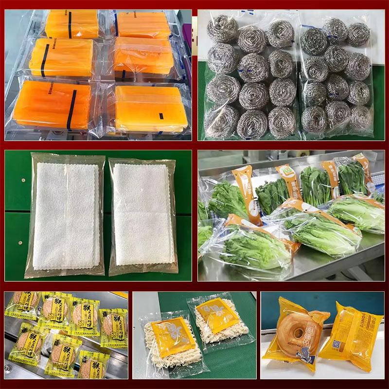 FLOW Pillow Type Wrapping Machine Horizontal for Plastic Film Bag Sealing Packing of Soap Bread Vegetables Food Noodle Mask