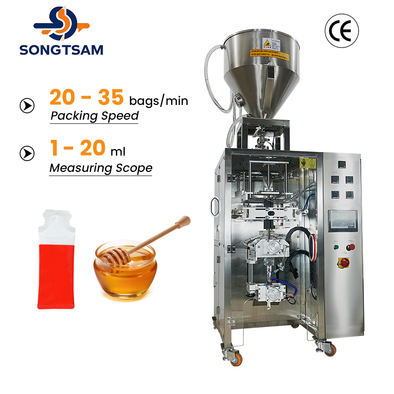 Automatic Shaped Bag Vertical Form Fill Seal Sachet Liquid Honey Packaging Filling Machine Honey Stick Packing Machine