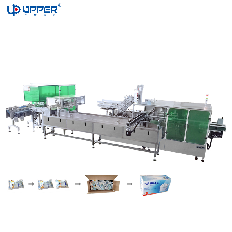 Water Fitter Cartooning Machine for 6 Pcs Collection Into One Paper Box , Boxing Machine