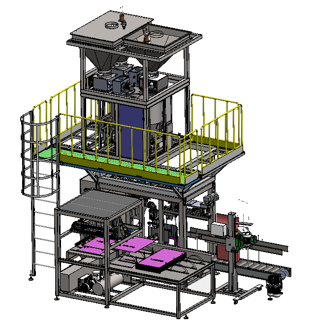 Turnkey Automatic Open-Mouth Packaging Line For 10-50kg Wheat Flour Packing Machines Customizable Packaging System