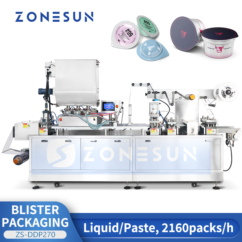 Zonesun Zs-DDP270 Automatic Cup Liquid Paste Filling Sealing Machine for Ketchup Jam Sauce Plastic Cup Packing