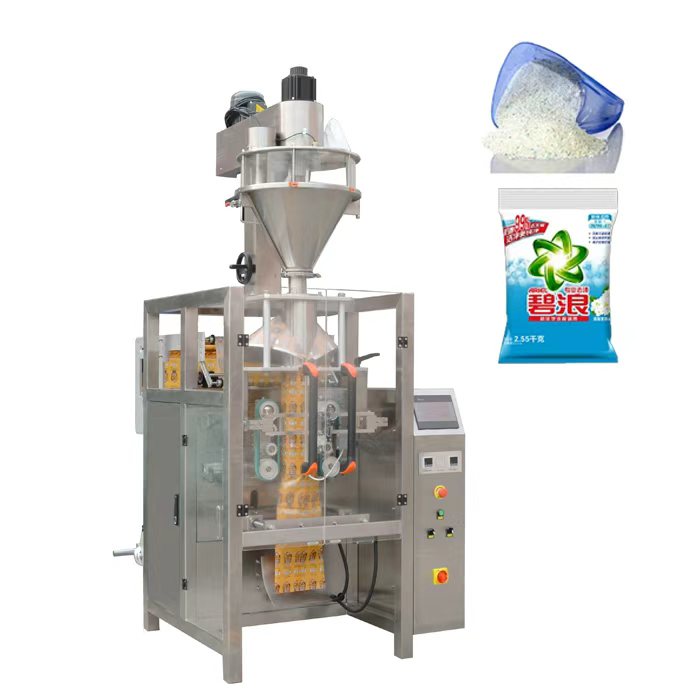 VFFS Spices Sugar Powder Filler Auger Dosing 200g 500g 1kg Detergent Washing Powder Gusset Bag Form Fill Seal Packaging Machine
