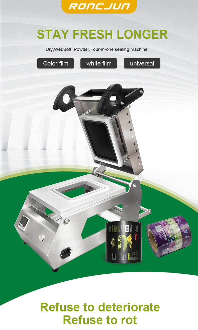 Electric Semi-Automatic Stainless Steel Tray Sealing Machine Commercial Food Beverage Sealer