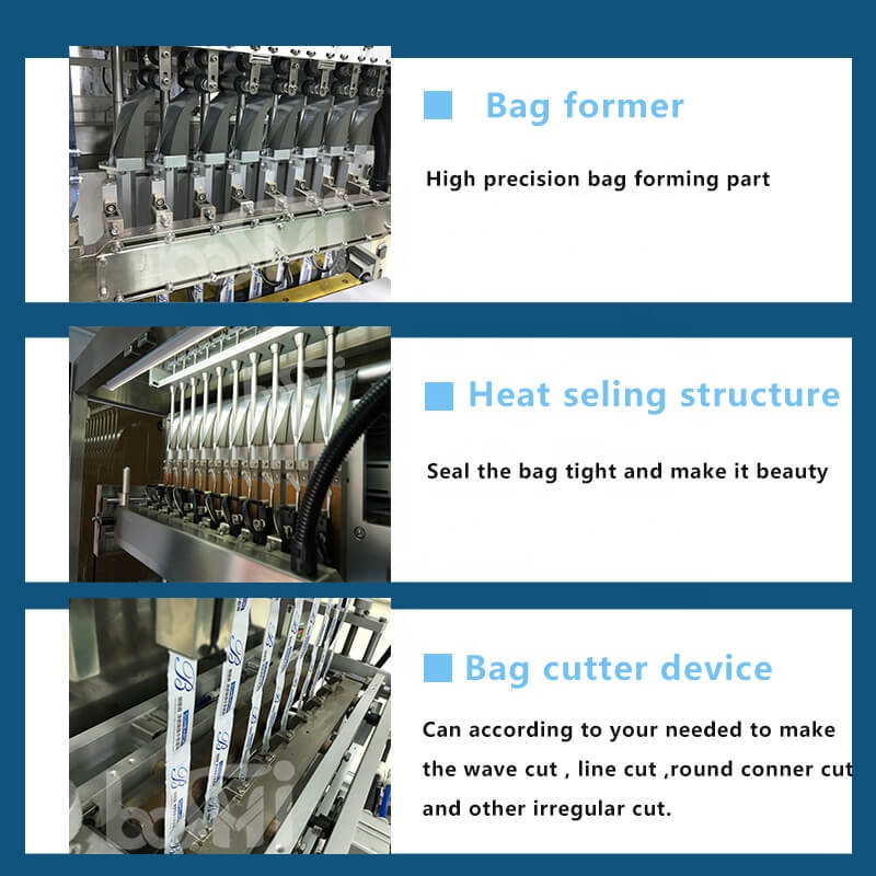 5g 10g 20g 50g 100g Mouthwash Paste Stick Pack Multi Lane Liquid Filling Sealing Machine 2 4 6 8 10 lane VFFS Packing Machine