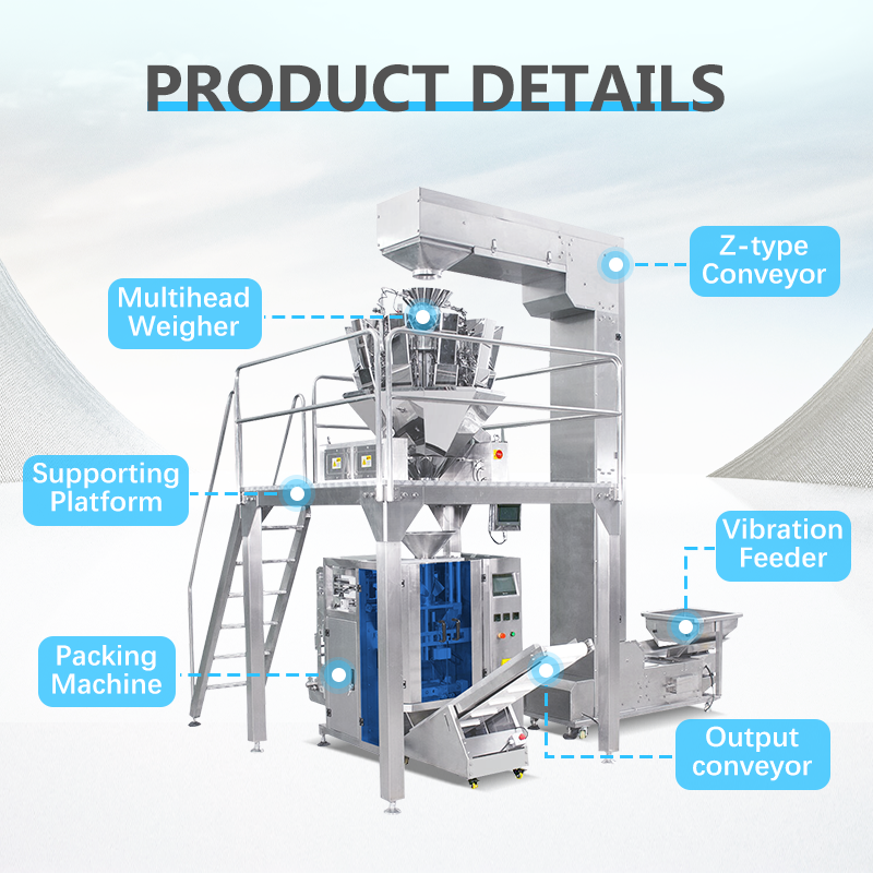 High Speed Food Grade Vertical Packing Machine Vegetable Salad Vertical Form Fill Seal Machine