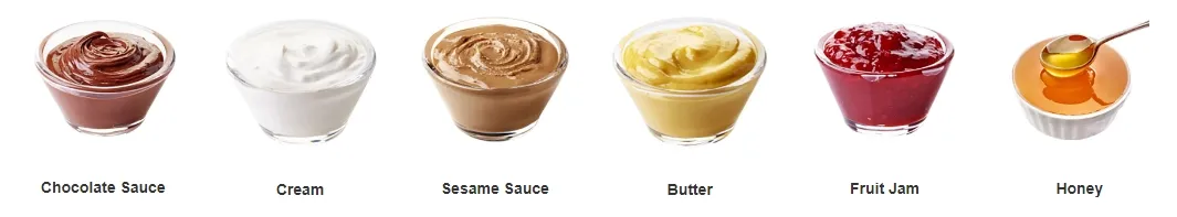 Various food and beverage products suitable for dosing