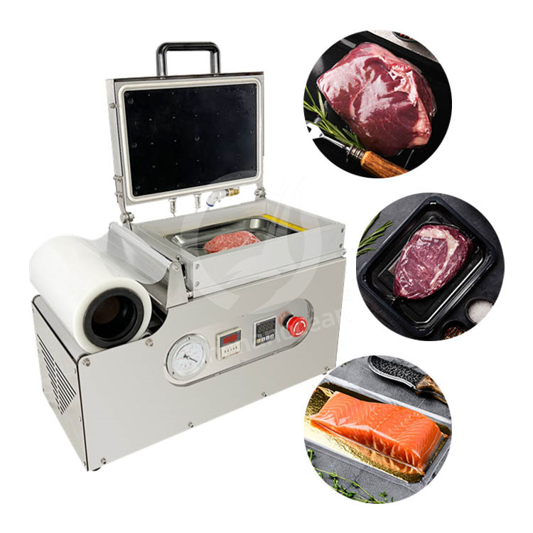 OCEAN Tray Seal Nitrogen Gas Flush Injection Vacuum Sealer Food Fruit Pack Map Modified Atmosphere Package Machine