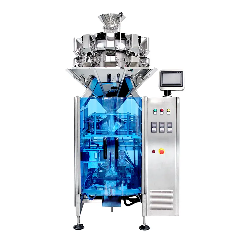 Sealing Pouch Full Automatic Vertical Packing Machine with 10 Heads Multihead Weigher Packaging Machinery for Wrighing and Packaging Granule Powder Materials