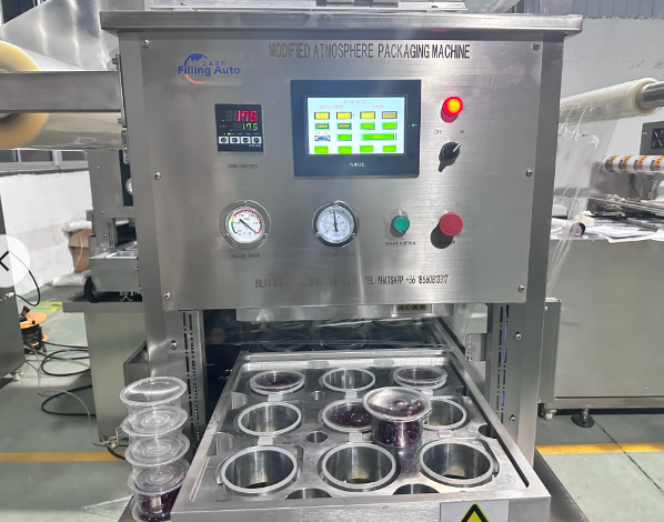 Modified Atmosphere Vacuum Tray Sealer Map Packaging Machine for Food Ready Meal Meat Fish Salad With Film