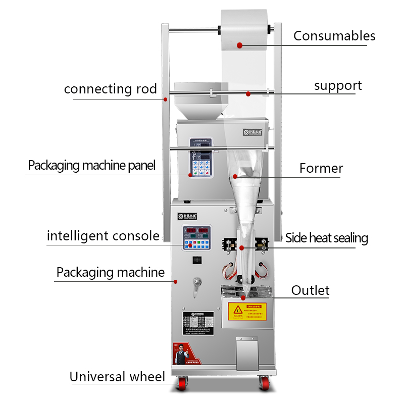 Hot Sale Full Automatic Small Paper Bag Packing Machine Food Sugars Salt Pepper Coffee Powder Food Packaging Machinery