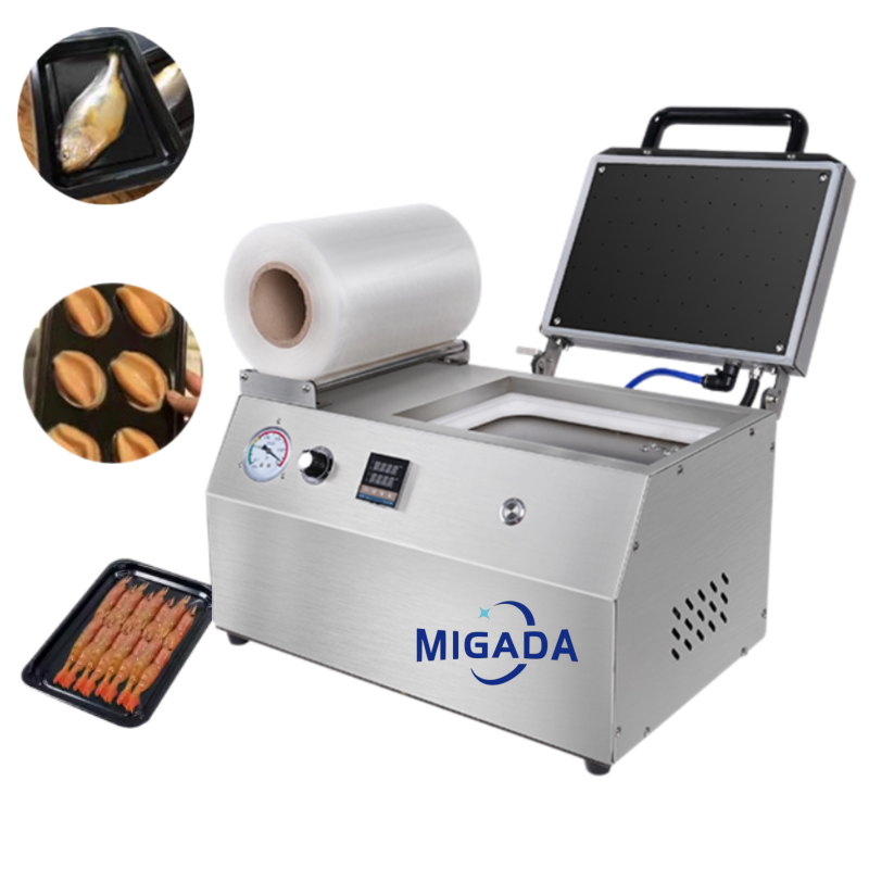 Meat Fruit Steak Beef Sealer Manual Pack Machine Packer PE PVC Film Freshlocker Table-top Vacuum Packaging Machine