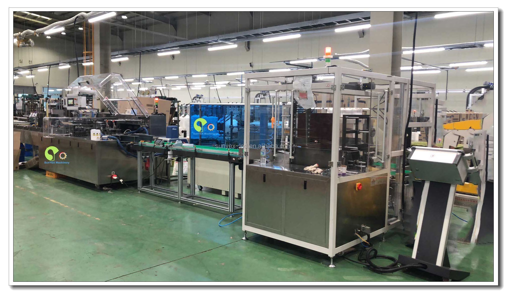 Automatic Multi-functional Cartooning Machine 40-60 Boxes/Min Gluing Closing Tea Bags Plastic Paper Electric Motor Sunyex