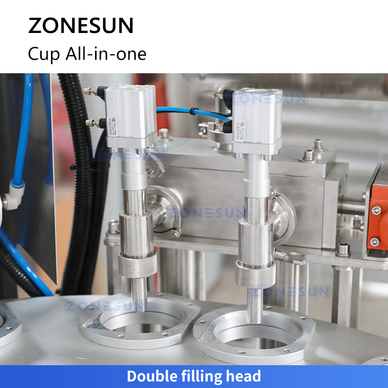 Zonesun Zs-Afs02 Automatic Rotary Paste Liquid Plastic Cup Filling Sealing Machine for Yogurt Sauce Jelly Cream Paste