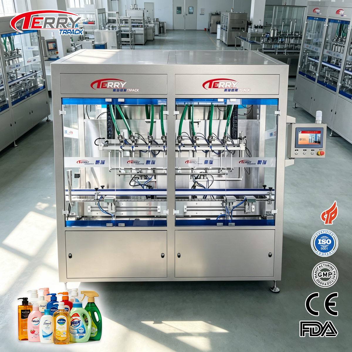 Factory Price CE GMP Standard Automatic High Viscosity Liquid Cream Paste Filling Machine for Shampoo Laundry Detergent Gel