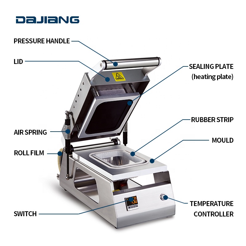 DS-2 Table Top Manual Tray Sealer Packaging Machine Plastic Food Container Can Seamer Machine