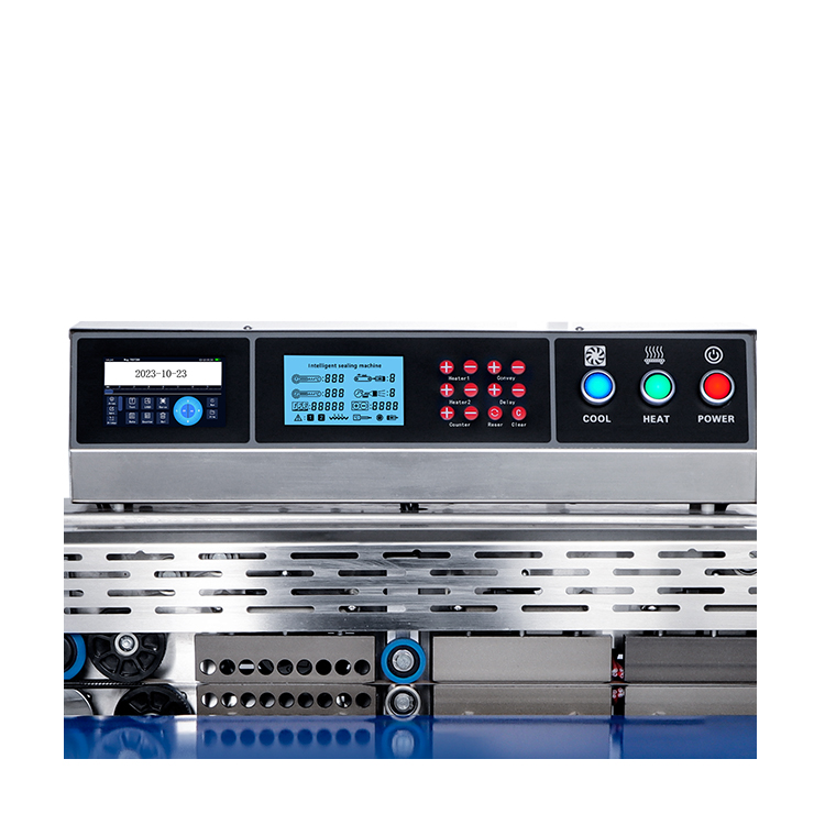 430BP Dual Heating Continuous Foil Plastic Bag Band Sealer Intelligent Pouch Packaging Sealing Machine With Coding Expiry Date