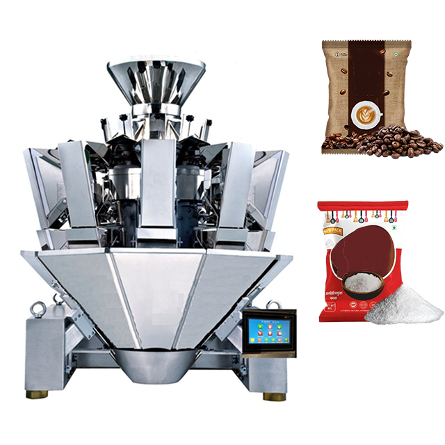 Semi-automatic Combiweigh Multihead Weigher 500g-3kg Plantain Chips Packaging Machine Multihead Weigher Weighing Packing Machine