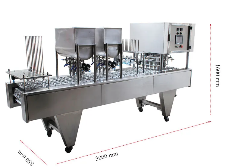 Automatic Jelly Juice Milk Meat Roll Film Cup Filling and Sealing Machine