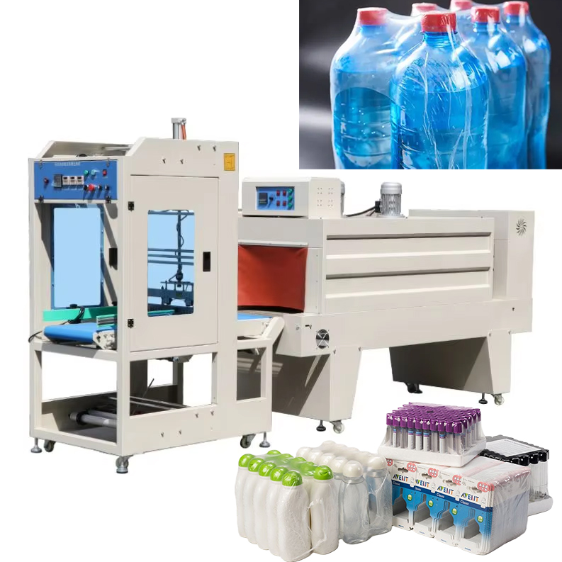 Shrink Sleeve Shrink Wrapping Machine for Beverage Manufacturing Plants PE Film Heat Tunnel Packing for Bottle Paper Food