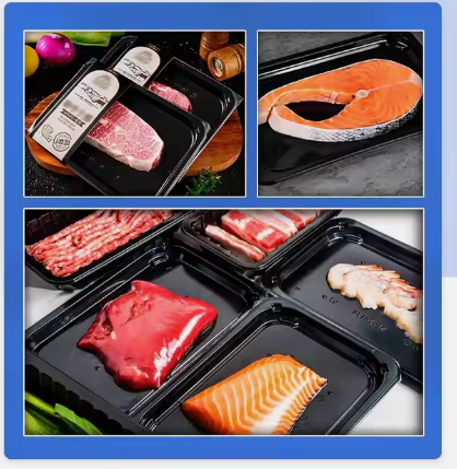 Factory Price Skin Vacuum Packing Machine Food Preservation Fish Meat Beef Pork Food Skin Packing Machine With Film Tray Mould