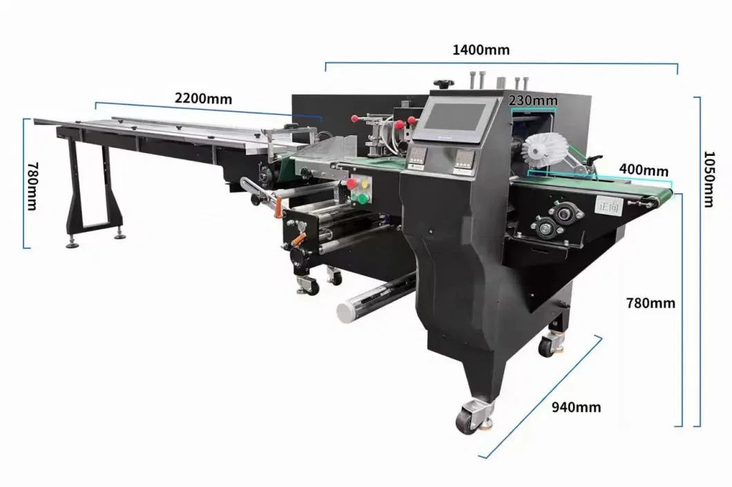 Fully Automatic Flow Horizontal Pillow Mask/Toy/Book/Food/ Wrapping Cutting Packaging Machine