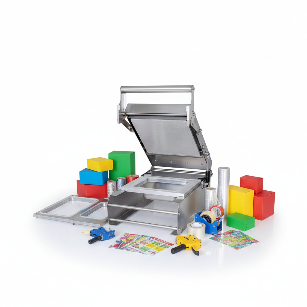 Manual Square Tray Sealer Machine for Heat Sealing Paper Cartons for Chemical Packaging