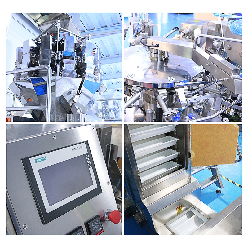 Automatic Nuts Granule Food Zipper Pouch Multihead Weigher Rotary Packing Premade Bag Doypack Multi-Function Packaging Machines