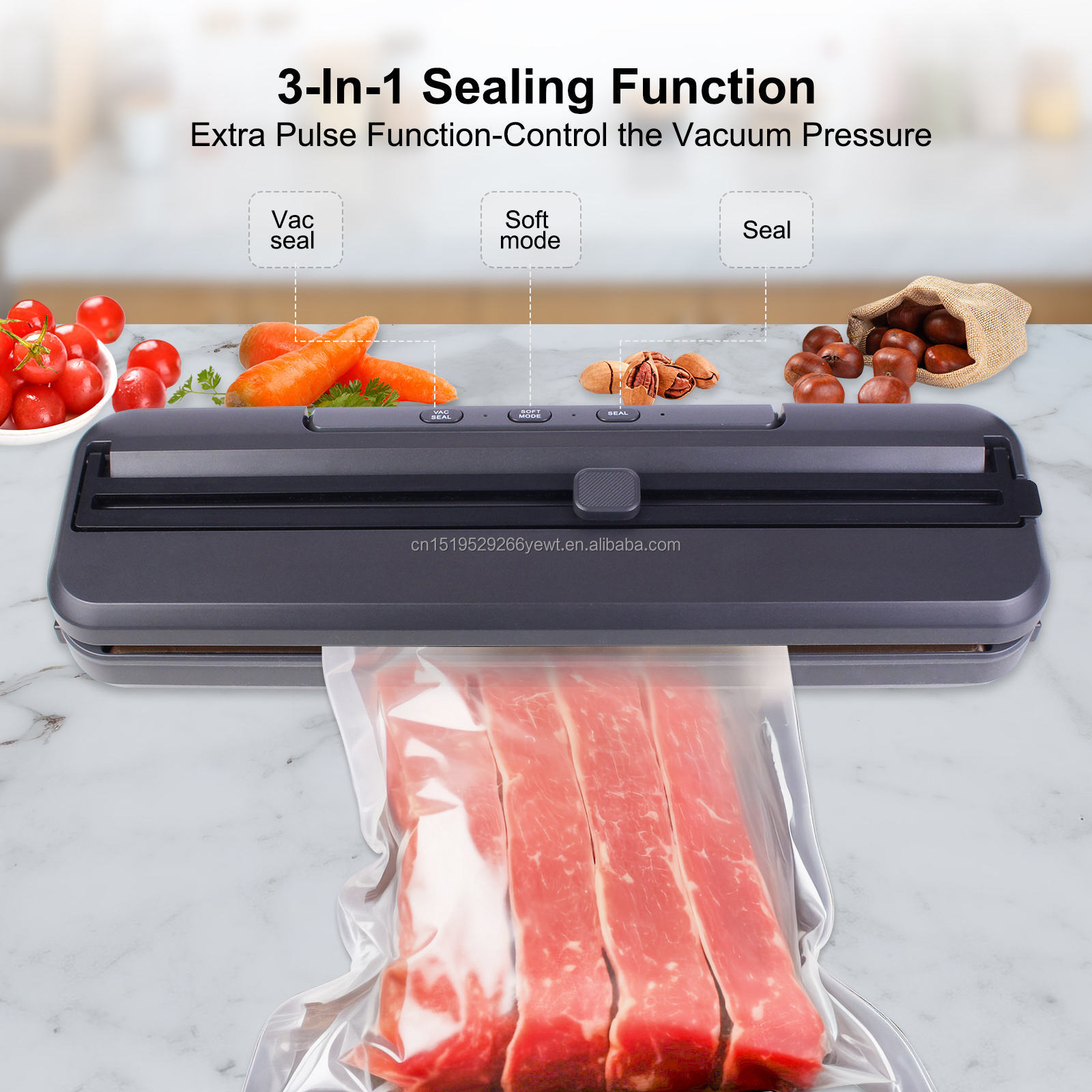 Hot Sale Automatic Vacuum Packing Machine for Multi Materials Including Plastic Foil and Paper Bags