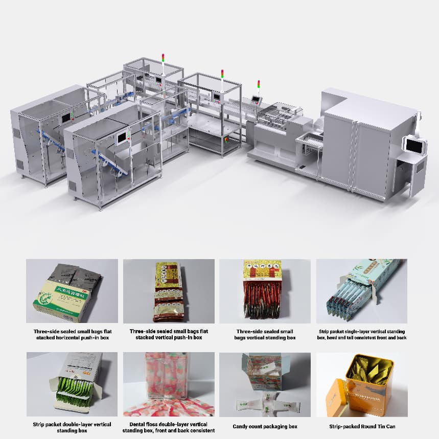 Automatic Vertical Side-Loading Cartoning Machine for Stick Packs, Sachet Bars