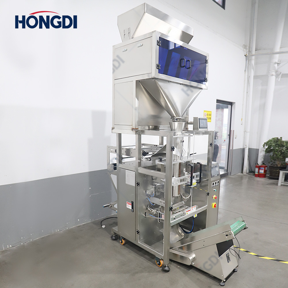 Vertical Form Fill Seal Granule Packing Machine with 4 Head Weigher for Beans Rice Pet Food Pellets